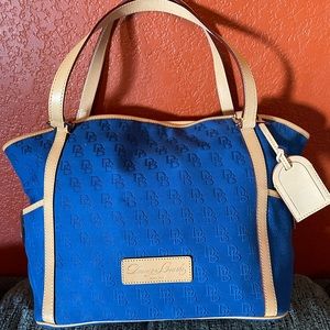 Dooney & Bourke Blue and Tan Shoulder Bag